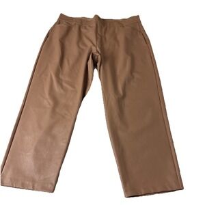 Spanx Faux Leather straight Leg Pants size 3X Pull On camel color high rise